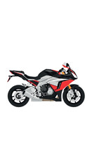 Obraz premium Red and Black Sport Motorcycle Side View.