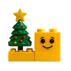 Fototapeta premium Christmas tree and lego face