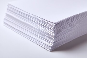 A stack of white paper sheets