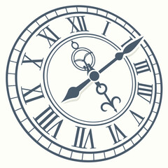 Vector art of elegant clock face with roman numerals a timeless design element for adding a touch of sophistication to your projects and designs