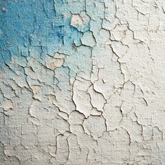 Fototapeta premium Weathered Blue and White Paint Cracks on a Textured Surface