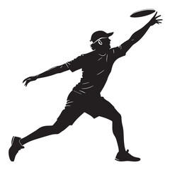 Black ultimate frisbee Silhouette Vector, High Quality Illustration on White Background