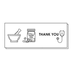Medical Thank You Card Pharmacy, Pills, and Stethoscope Design