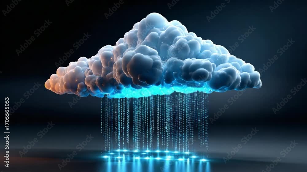 Aufkleber cloud technology: an illustrative image showcasing the concept of cloud computing, where data flows 