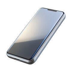 Modern smartphone sleek metallic device isolated on a transparent background technology electronic