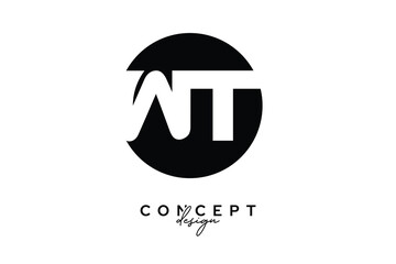 WT Creative Negative Space Circle Monogram Logo Design