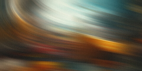 Abstract swirling brushstrokes of warm and cool colors create a dynamic and energetic composition,...