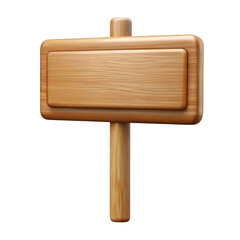 Rectangular wooden signpost with textured surface isolated on a transparent background image