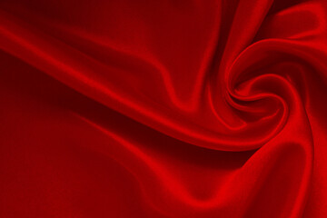 Dark red fabric texture background, detail of silk or linen pattern.