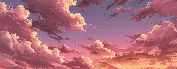Pastel pink and orange sunset clouds