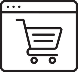 Online shopping cart icon on a computer screen interface