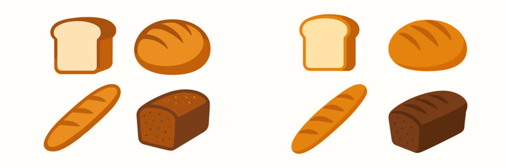 Diverse selection of freshly baked bread varieties including white, whole wheat, baguette, and round loaves