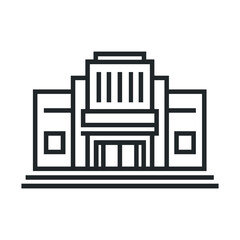 Modern architectural design of a public building for civic use. Vector illustration