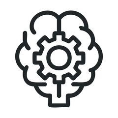 Obraz premium Brain with gear symbolizing intelligence and innovation in technology. Vector illustration
