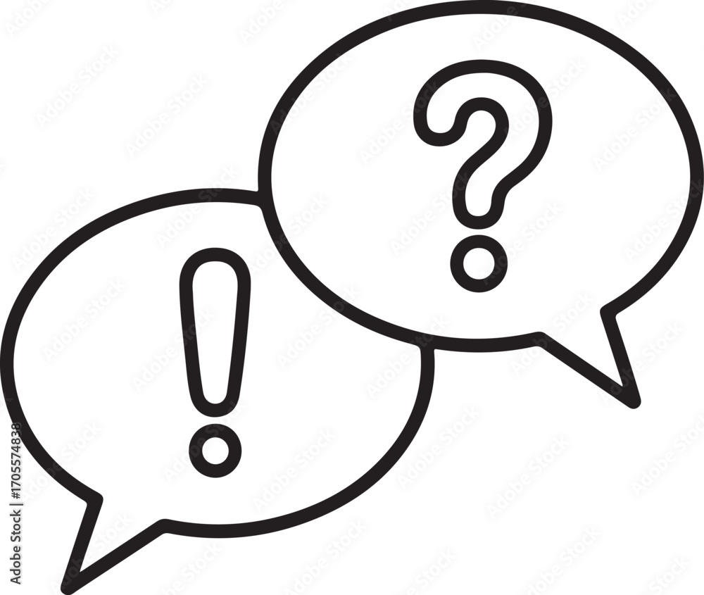 Poster speech bubbles with exclamation and question marks communication concept