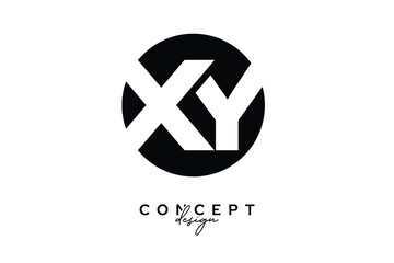 XY Creative Negative Space Circle Monogram Logo Design
