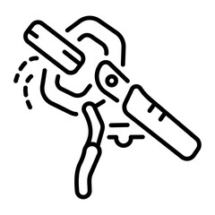 A linear style icon representing hole jig