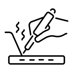 A line style icon showing soldering wire