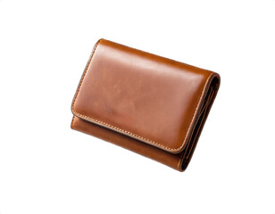 Women's leather wallet on transparent background
