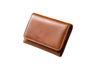 Women's leather wallet on transparent background
