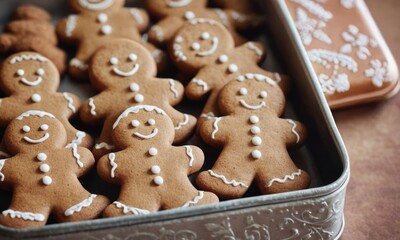 gingerbread cookies in tin box
