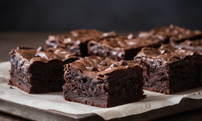 homemade brownies on vintage tray