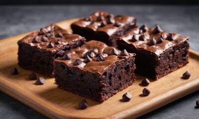 homemade brownies on vintage tray