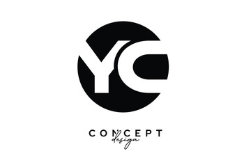 YC Creative Negative Space Circle Monogram Logo Design