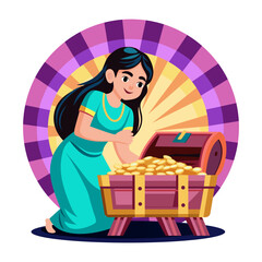 An illustration of coin box designed in flat style