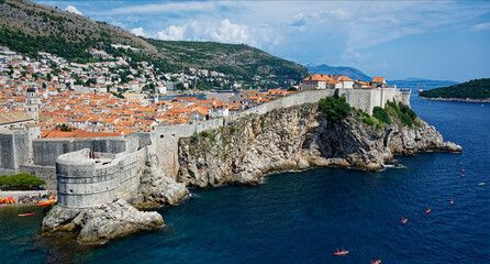 Dubrovniks buildings, roofs and city view 