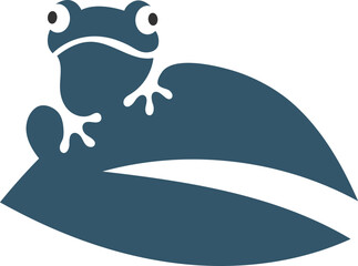 green frog logo vector illustration template design