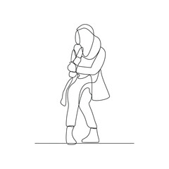 One continuous line drawing of a winter condition activity vector illustration. Winter season design illustration simple linear style vector concept. Great design for campaign and business purpose