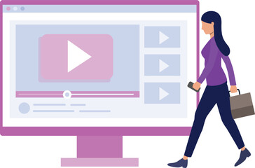 Woman watching videos on go