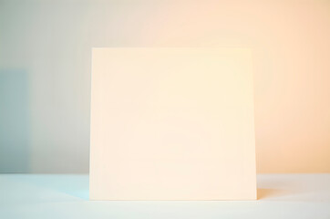 Abstract White Cube on Surface with Soft Light and Gradient Back