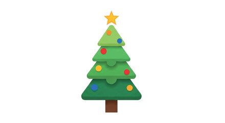 Stylized Christmas Tree with Ornaments and Star.