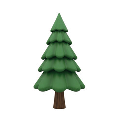 Stylized Green Christmas Tree with Brown Trunk.