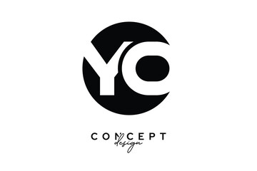 YO Creative Negative Space Circle Monogram Logo Design