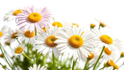 Obraz premium A delicate arrangement of fresh daisies bathed in sunlight, evoking purity and natural beauty.