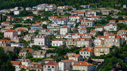 Naklejka premium Dubrovniks buildings, roofs and city view 