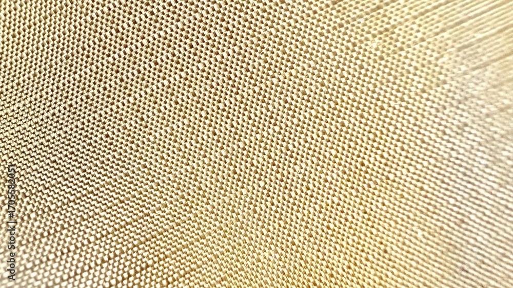 Poster close-up woven beige fabric texture with fine grid pattern suitable for wallpaper or editorial desig