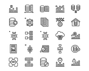 Big Data Line Vector Icons
