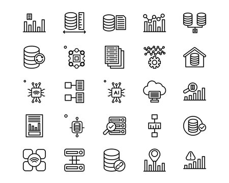 Big Data Line Vector Icons