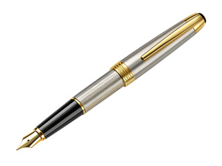 Naklejka premium Elegant fountain pen isolated on transparent background