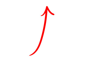 Hand Drawn Red Upward Arrow Sketch