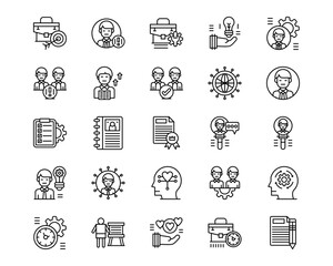 Curriculum Vitae Line Vector Icons