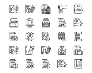 Documents And Files Line Vector Icons