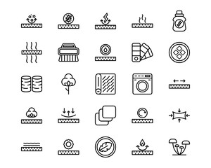 Fabric Features Line Vector Icons