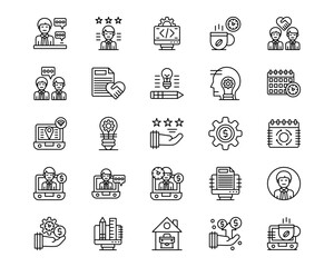 Freelancer Line Vector Icons