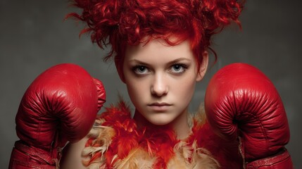 Vibrant RedHaired Boxer with Energy and Determination, Ideal for HighImpact Campaigns or Inspiring Content.