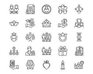 Inheritance Line Vector Icons